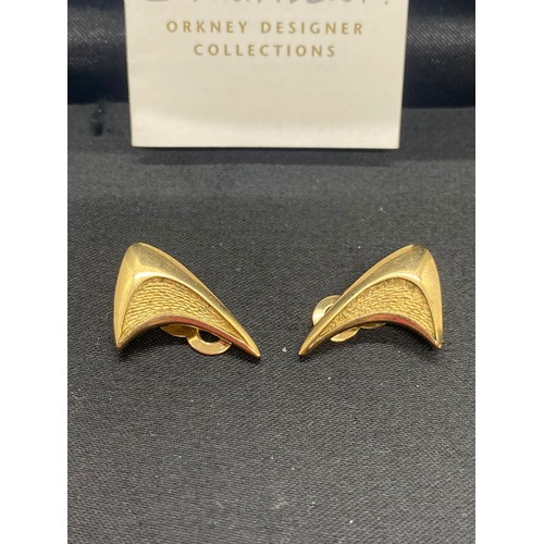 240 - pair of 9ct gold sheila fleet orkney designer collection earings in original box 5.98g