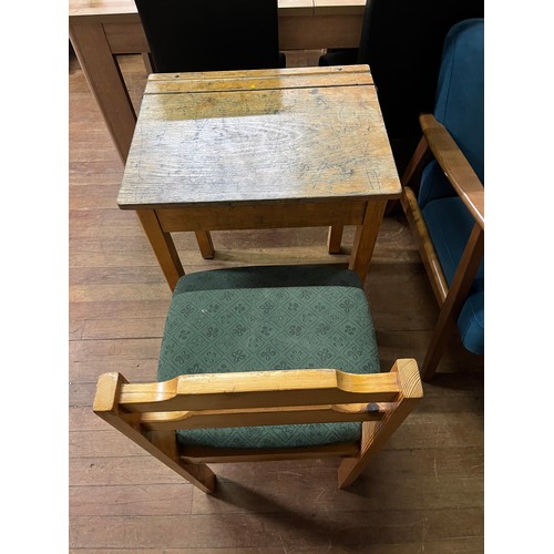 498 - Vintage school desk & chair.