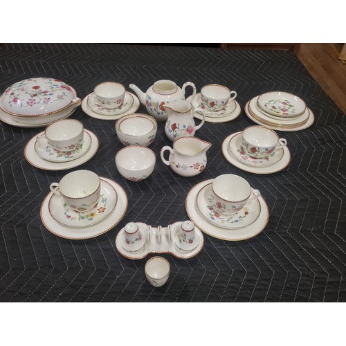 153 - Rare 36 piece Royal Worcester Dr Walls Period 'Astley' tea set, damage to teapot.