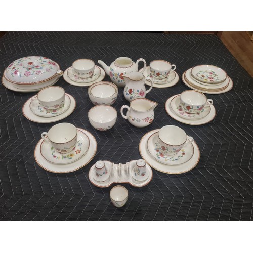 153 - Rare 36 piece Royal Worcester Dr Walls Period 'Astley' tea set, damage to teapot.