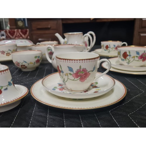 153 - Rare 36 piece Royal Worcester Dr Walls Period 'Astley' tea set, damage to teapot.