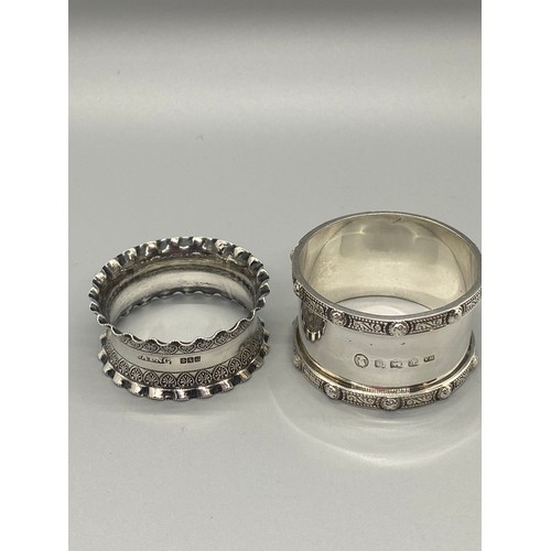 3 - 2 hall marked silver napkin rings
54g