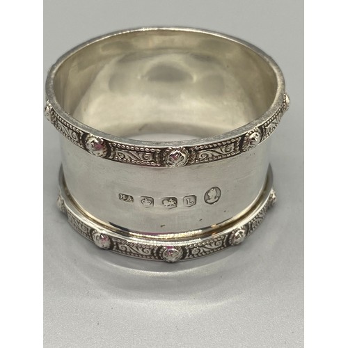 3 - 2 hall marked silver napkin rings
54g