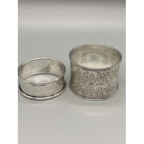 4 - 2 hall marked silver napkin rings
41g