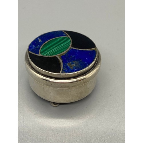 8 - silver & enamel pill box