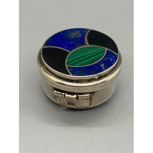 8 - silver & enamel pill box