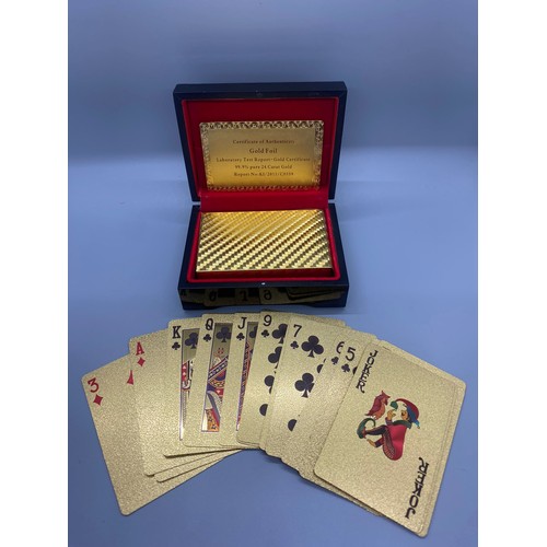 40 - 99.9% pure 24 carat gold foil playing cards