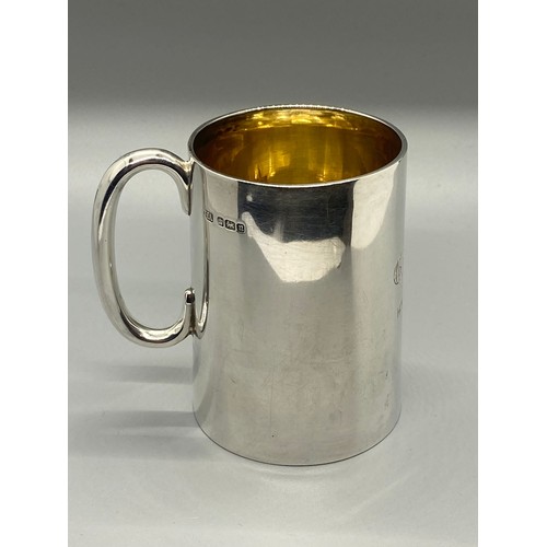 6 - solid silver hallmarked cup 14th dec 1952 with scroll design
107g