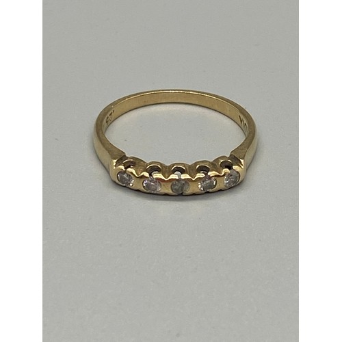 160 - 9ct gold & diamond band ring