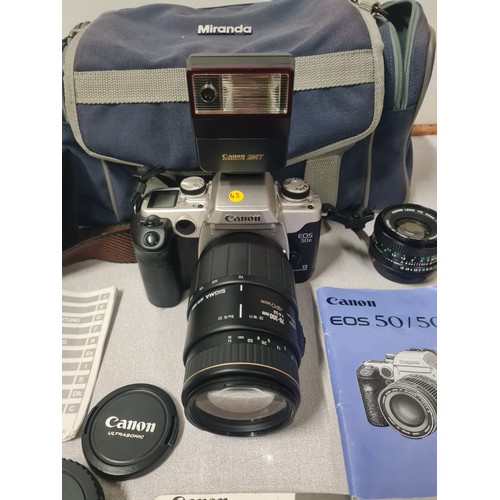 19 - canon camera eos50e with sigma & canon lens & accessories