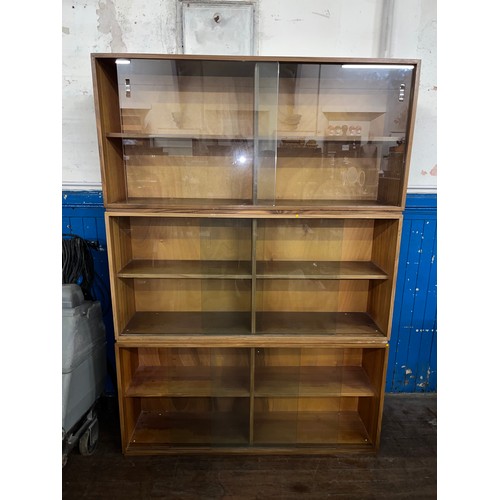 21 - 3 beautility glass fronted stacking bookcases