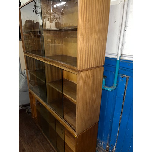 21 - 3 beautility glass fronted stacking bookcases