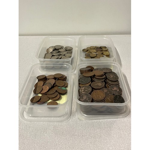 23 - 4 tubs of mixed coins to include pennies etc