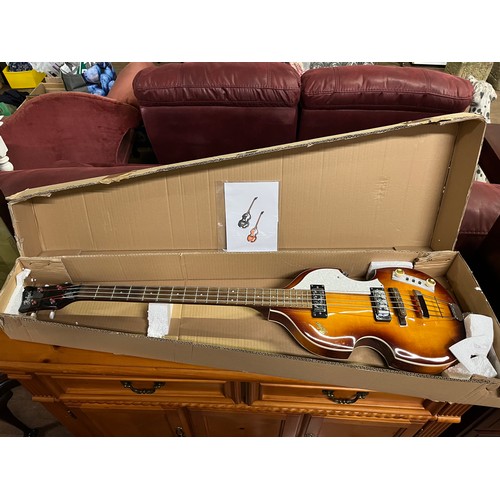 204 - New in box Hofner special edition 500/1 ignition violin bass guitar with certificate of authenticity... 