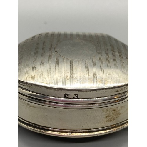 216 - S & Co Hallmarked silver jewellery/trinket box on legs with velvet lining. 56.25g