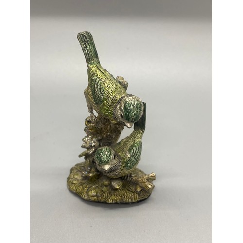 220 - Indian brass stand with balancing dancer along with small metal bird ornament.
tallest 14cm