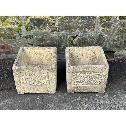 253 - Pair of Cotswald studio ltd stone planters.