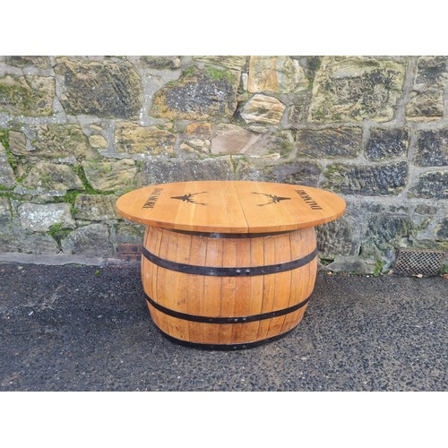 59 - Bespoke table made from whisky barrels by Cooper for Dalmore exhibition.
110cm l x 81cm w x 67cm h