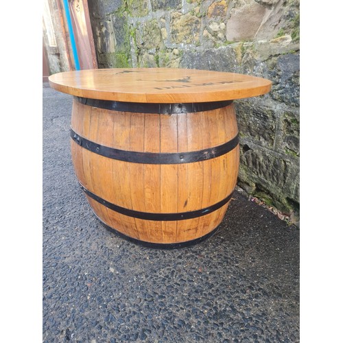 59 - Bespoke table made from whisky barrels by Cooper for Dalmore exhibition.
110cm l x 81cm w x 67cm h