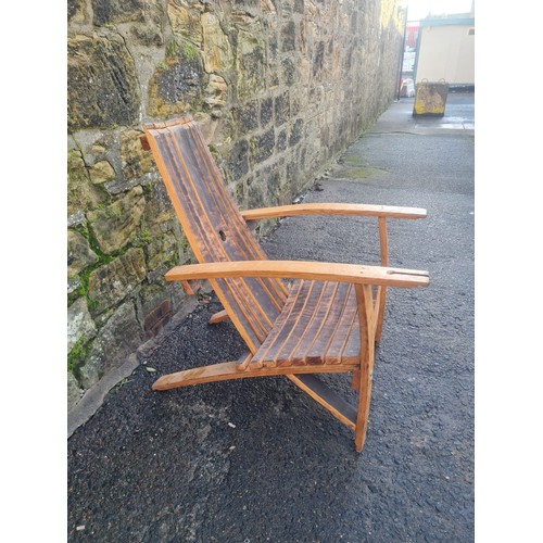 62 - Handmade Whisky barrel adirondack style chair.