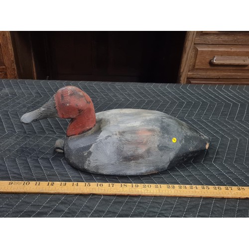 64 - Vintage solid wood decoy duck.