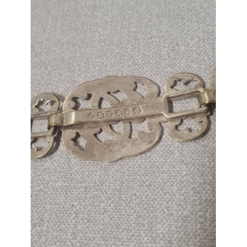 287 - Antique Nurses Silver Plated EPNS Belt & Buckle - Art Nouveau / Floral design.