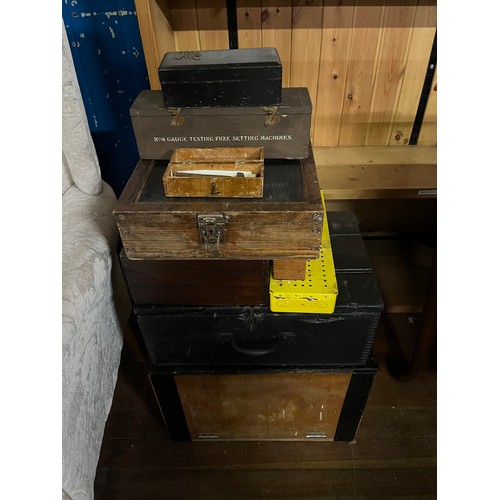 182 - Collection of Storage and display boxes to include military box. (8)