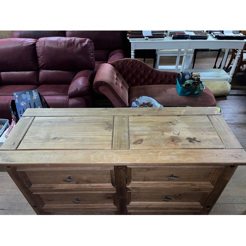 336 - 6 drawer Mexican pine chest.