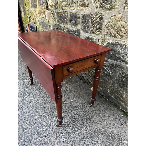 382 - Vintage drop leaf table on casters.