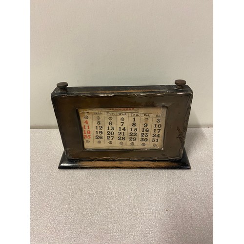 79 - Vintage hallmarked silver desk calendar.