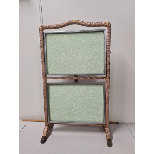 93 - Vintage 2 tier folding serving table/fire screen.