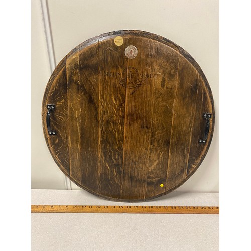 111 - Seguin Moreau Napa Valley oak wine barrel lid tray.
56cm diameter