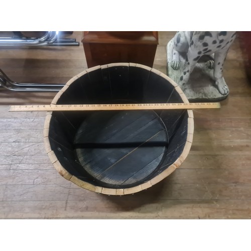 165 - Handmade Whisky barrel dog bed. 
61cm w