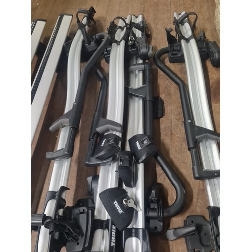 327 - Thule bike roof rack bars 3 sets  (1 set for parts)