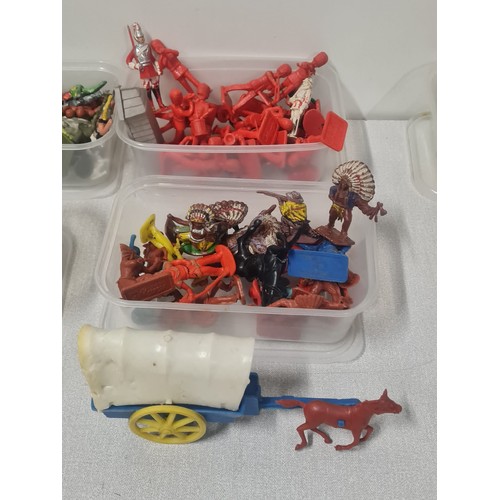 190 - Collection of vintage toy cowboy and Indians Lone Star etc. (some metal)