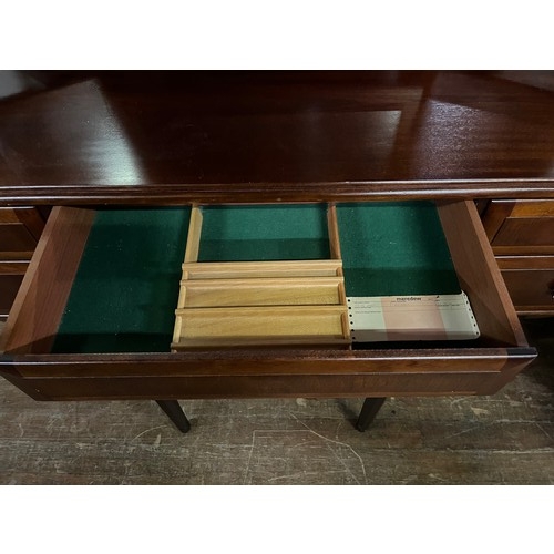 339 - Mahogany Meredew dressing table with 3 way mirror and matching stool.