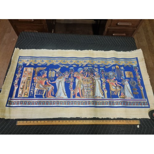 63 - Large Egyptian Papyrus painting signed by Gamal.