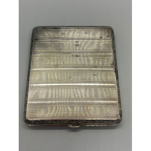 206 - Vintage hallmarked 800 silver cigarette case. 107.99g