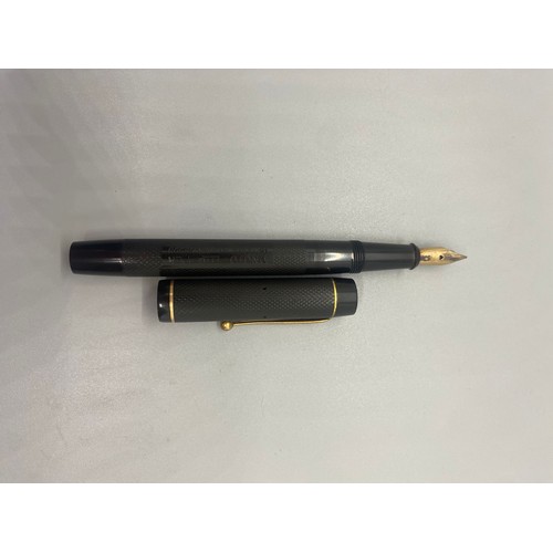 222 - Vintage De La Rue 14ct gold nibbed Onoto fountain pen in original box with paperwork.