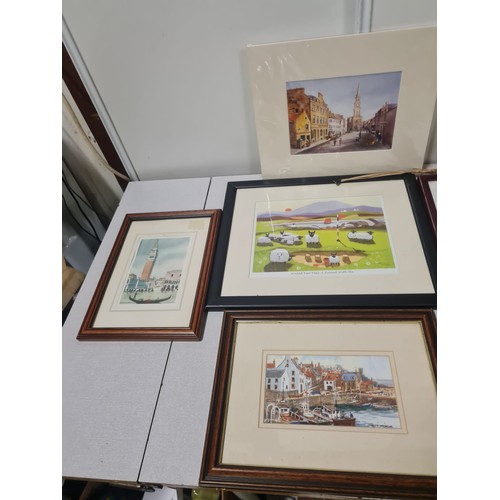 270 - Selection of framed prints to include Stirling castle and Falkirk etc.