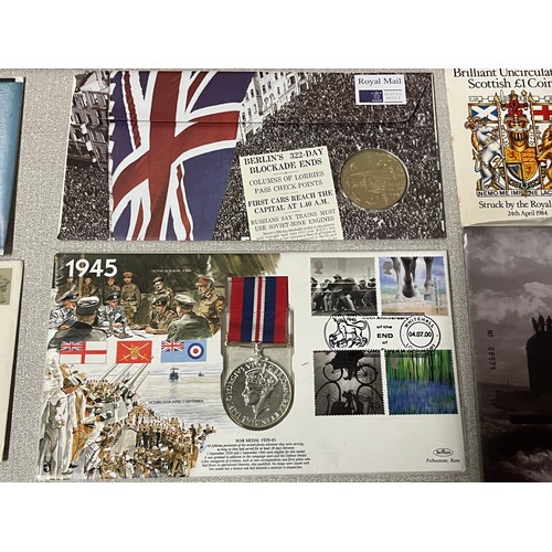 277 - Selection of first day covers to include Royal Navy Submarines coins & D-Day stamps etc.