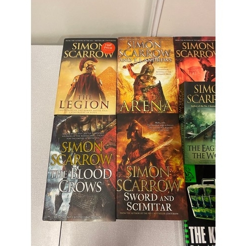 348 - 14 Simon Scarrow novels along with 5 Robert Muchamore books.