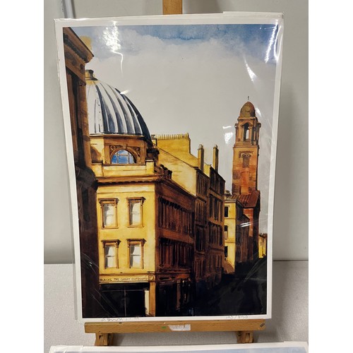 128 - 2 x Signed Limited edition prints 'the railway bridge' & 'Glasgow Street' by Gerard Burns 
171/850
3... 