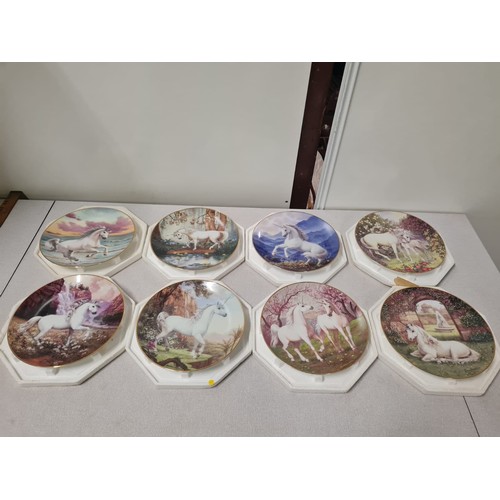 233 - Collection of 8 Princeton Gallery World Of The Unicorn display plates with 7 certificates.