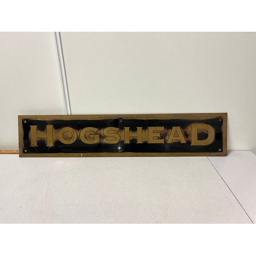 1 - Heavy bronze/brass Hogshead sign
85cm x 17cm