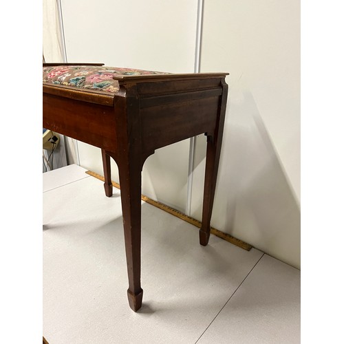 68 - Antique upholstered piano stool.