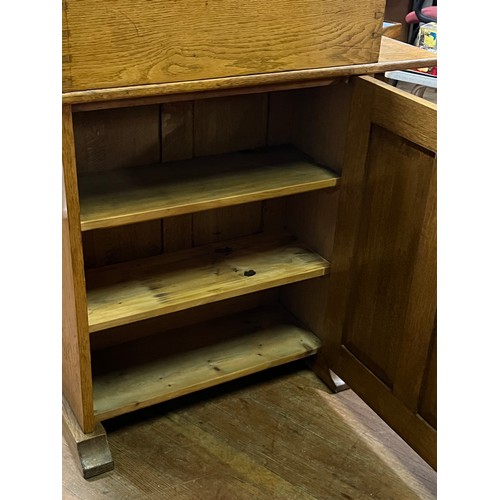 81 - Antique oak teachers desk by Wake & Dean Ltd London & Yatton (still to include original inkwells & b... 