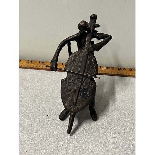 83 - Bronze stickman playing cello.
15cm h