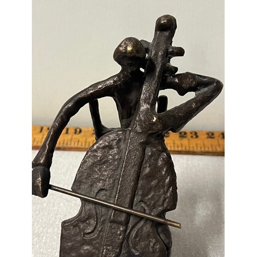 83 - Bronze stickman playing cello.
15cm h