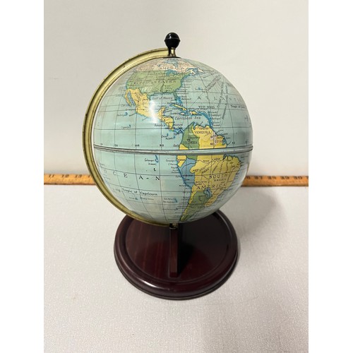 84 - Vintage metal Chad Valley globe. 
29cm h